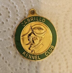 Vintage Cabrillo Kennel Club Gold Colored and Green Medal